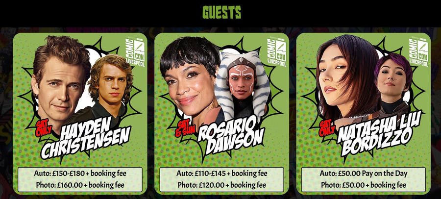 Comic Con Liverpool Guests